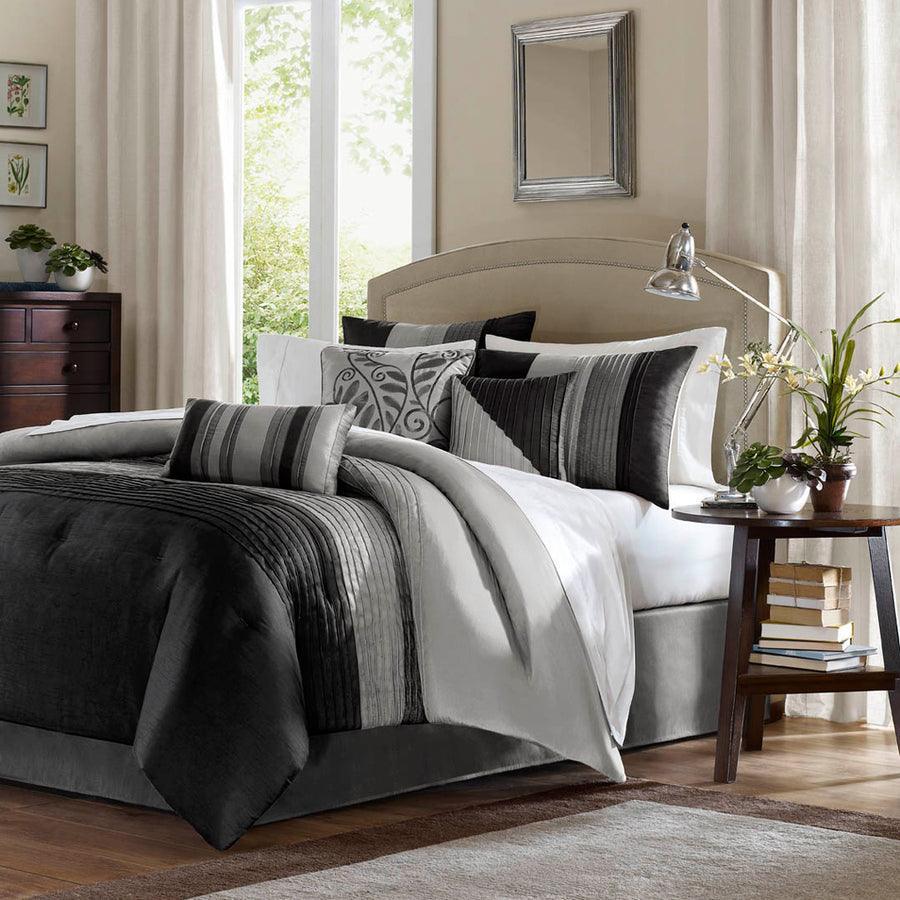 Amherst Lodge/Cabin 7 Piece Comforter Set Black King Olliix.com