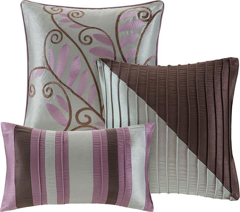 Amherst Queen 7 Piece Comforter Set Purple Olliix.com