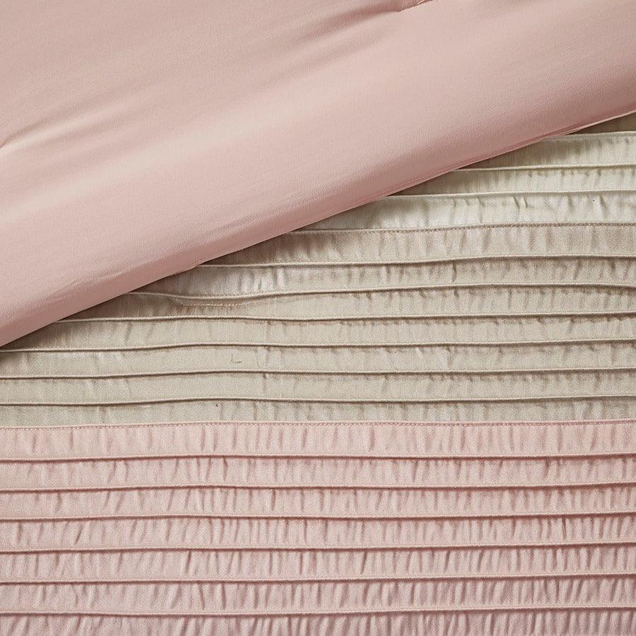 Amherst Transitional 7 Piece Comforter Set Blush | Taupe King Olliix.com