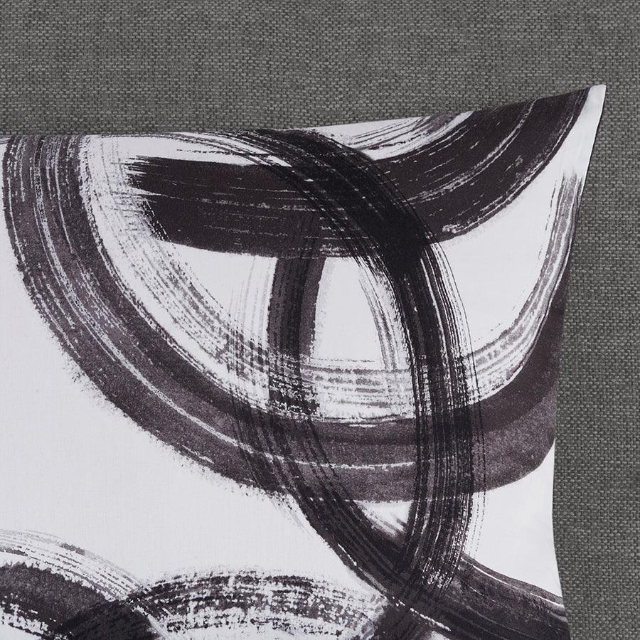 Anaya Full/Queen Cotton Printed Duvet Cover Set Black & White Olliix.com