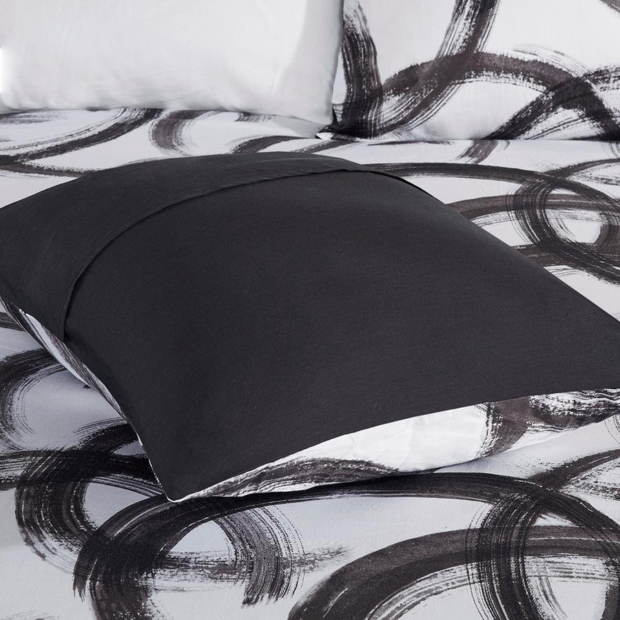 Anaya Full/Queen Cotton Printed Duvet Cover Set Black & White Olliix.com