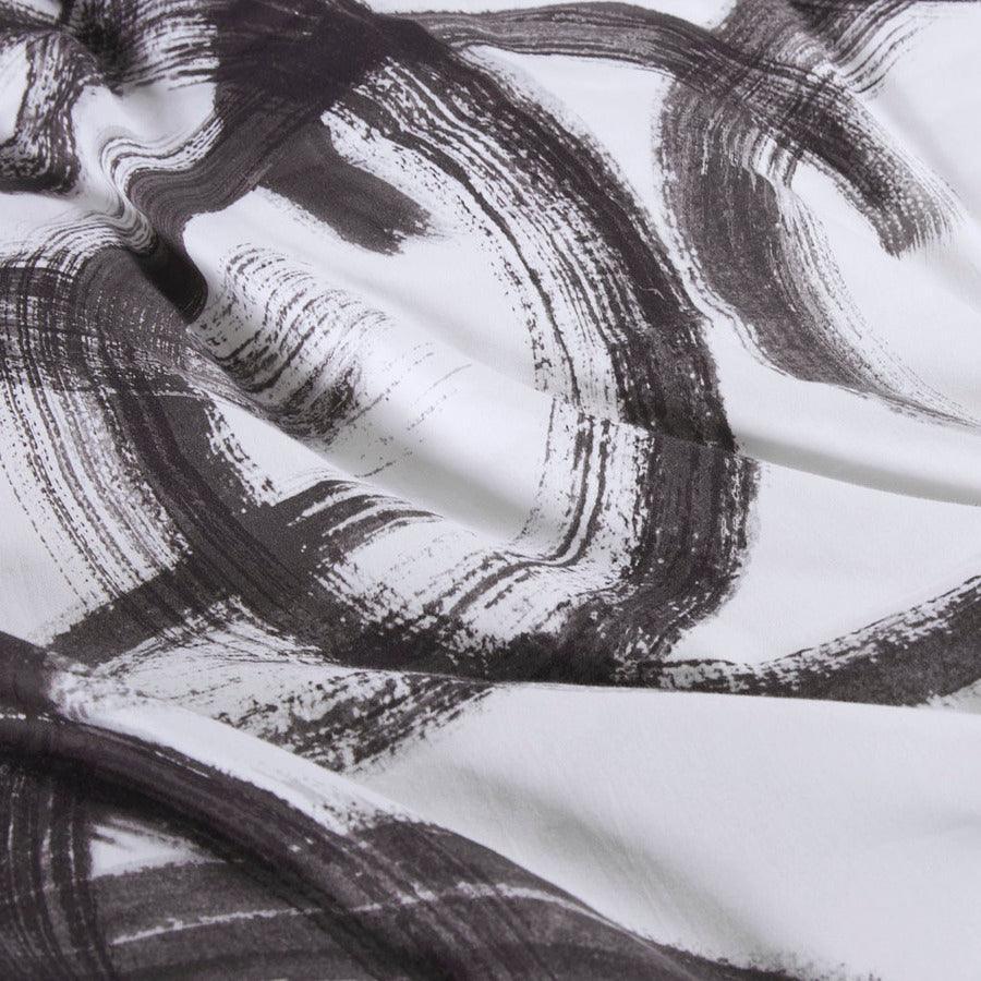 Anaya Full/Queen Cotton Printed Duvet Cover Set Black & White Olliix.com