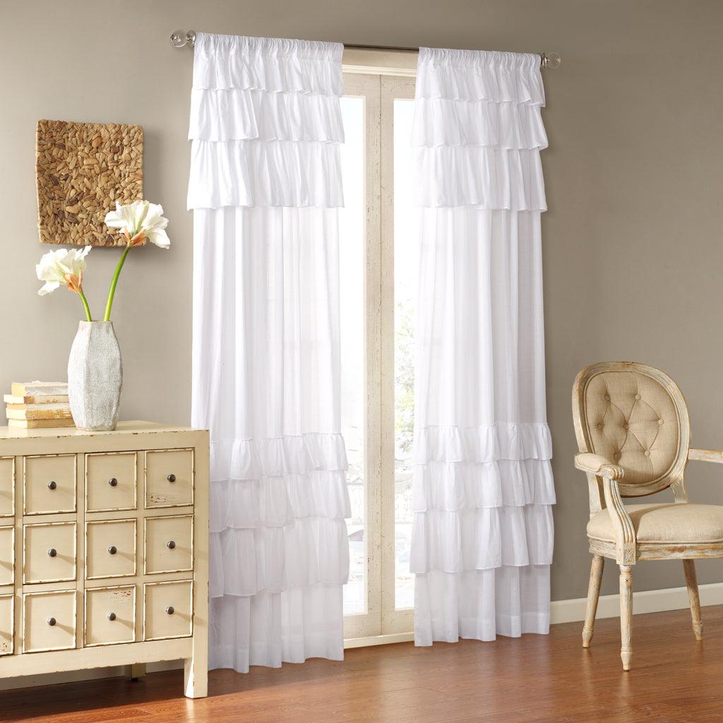 Anna 63" Window Curtain White Olliix.com