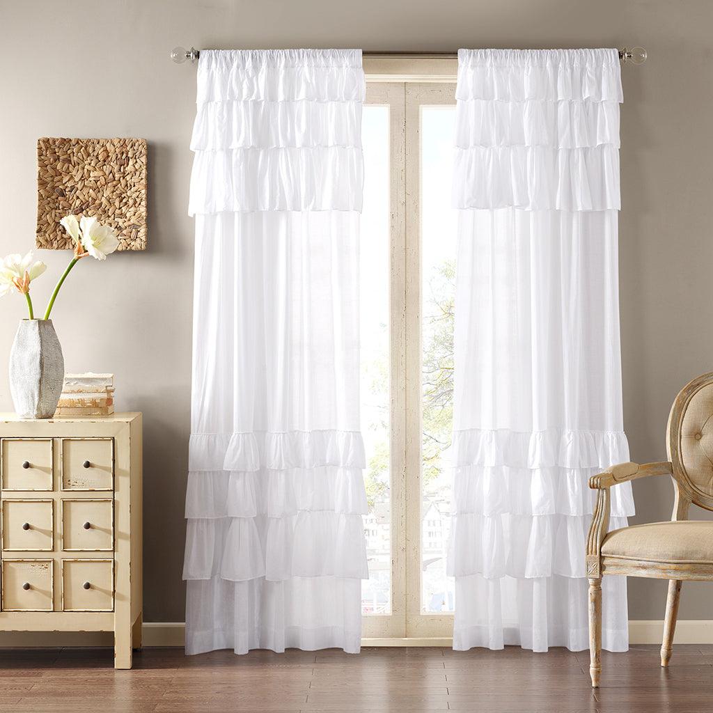 Anna 84" Window Curtain White Olliix.com