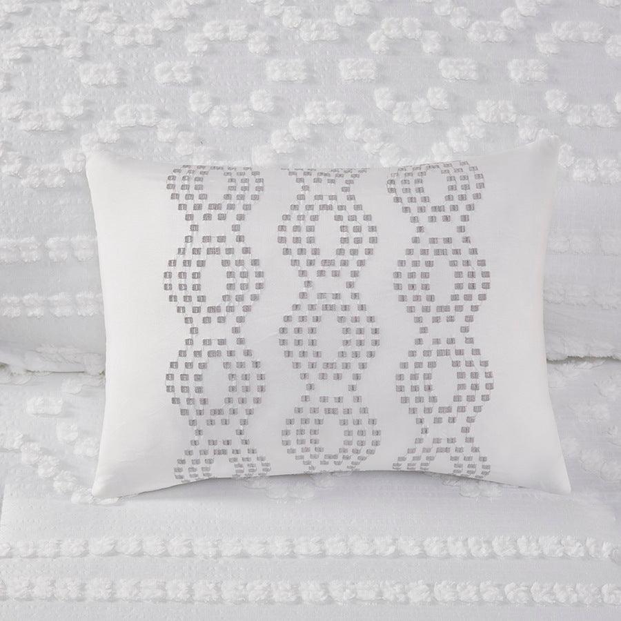 Annie Twin/Twin XL Solid Clipped Jacquard Duvet Cover Set Ivory Olliix.com