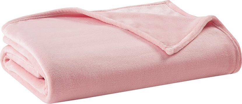 Antimicrobial Casual Plush Blanket Full/Queen Blush Olliix.com