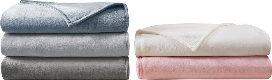 Antimicrobial Casual Plush Blanket Full/Queen Blush Olliix.com