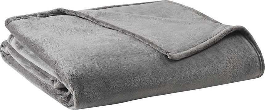 Antimicrobial Casual Plush Blanket Full/Queen Charcoal Olliix.com