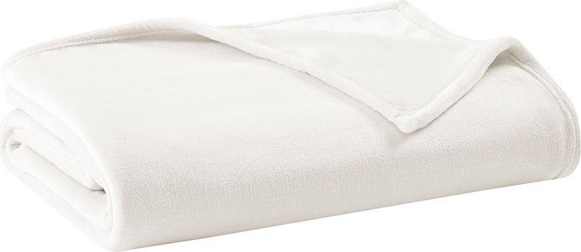 Antimicrobial Casual Plush Blanket Full/Queen Ivory Olliix.com