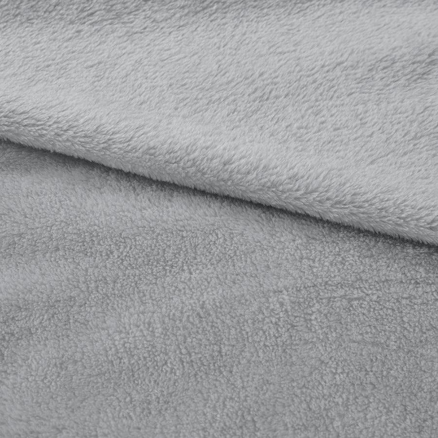 Antimicrobial Casual Plush Blanket Twin Gray Olliix.com