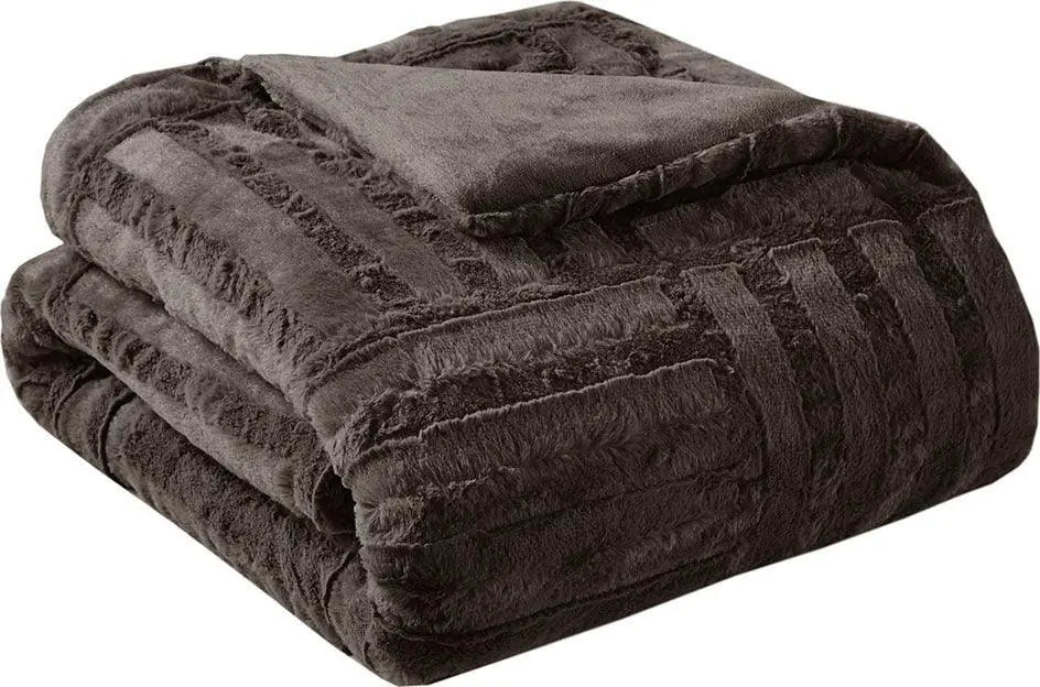 Arctic Casual Ultra Plush Down Alternative Throw 50x60" Chocolate Olliix.com