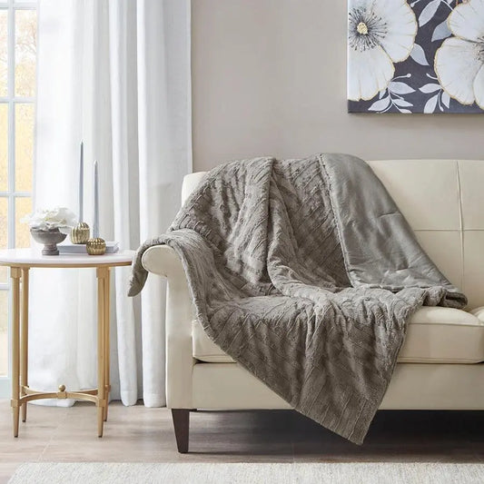 Arctic Casual Ultra Plush Down Alternative Throw 50x60" Gray Olliix.com