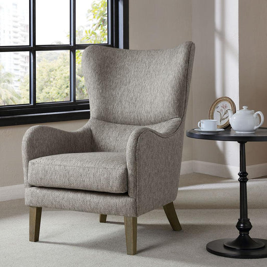 Arianna Swoop Wing Chair Gray Olliix.com