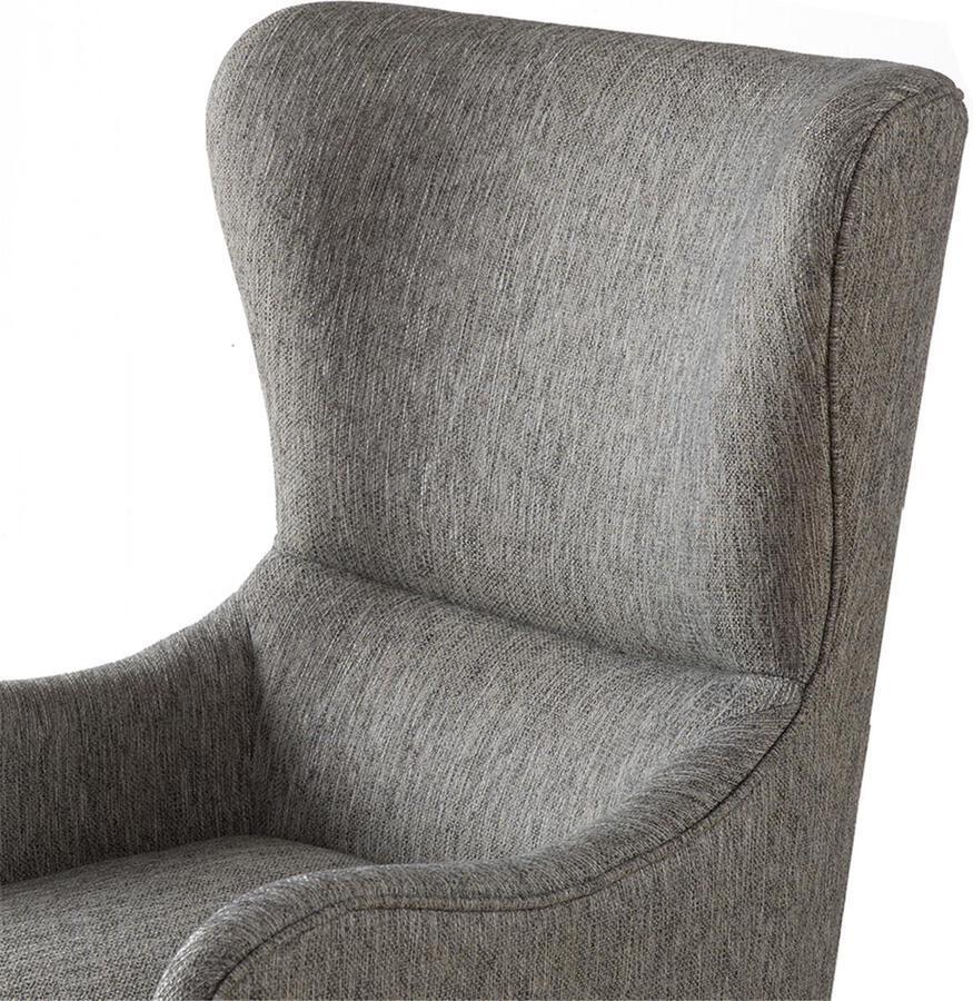 Arianna Swoop Wing Chair Gray Olliix.com