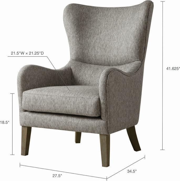 Arianna Swoop Wing Chair Gray Olliix.com