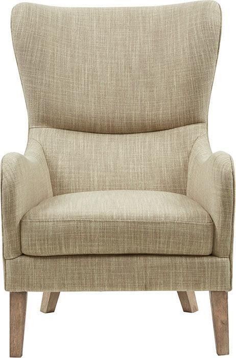 Arianna Swoop Wing Chair Taupe Olliix.com