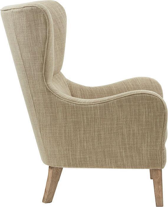 Arianna Swoop Wing Chair Taupe Olliix.com