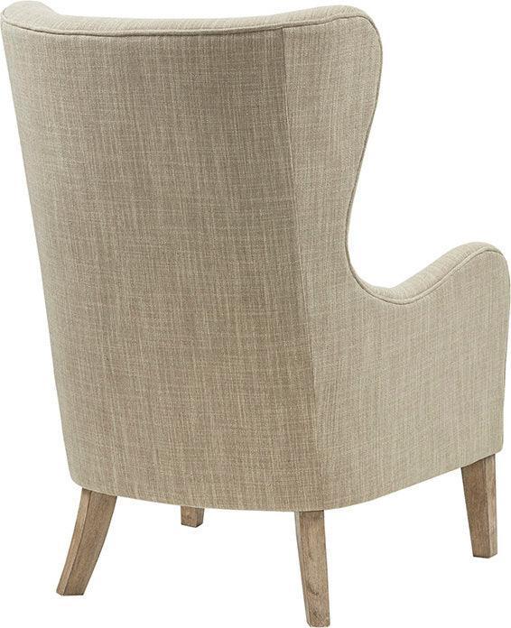 Arianna Swoop Wing Chair Taupe Olliix.com