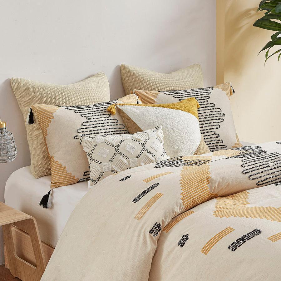 Arizona Full/Queen 3 Piece Cotton Duvet Cover Set Yellow Olliix.com