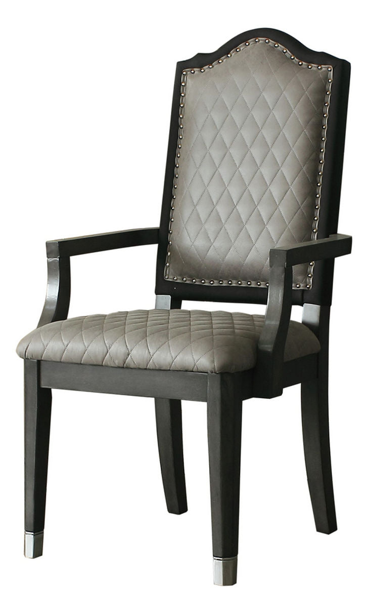 Acme Furniture House Beatrice Arm Chair in Charcoal (Set of 2) 68813 ACME East