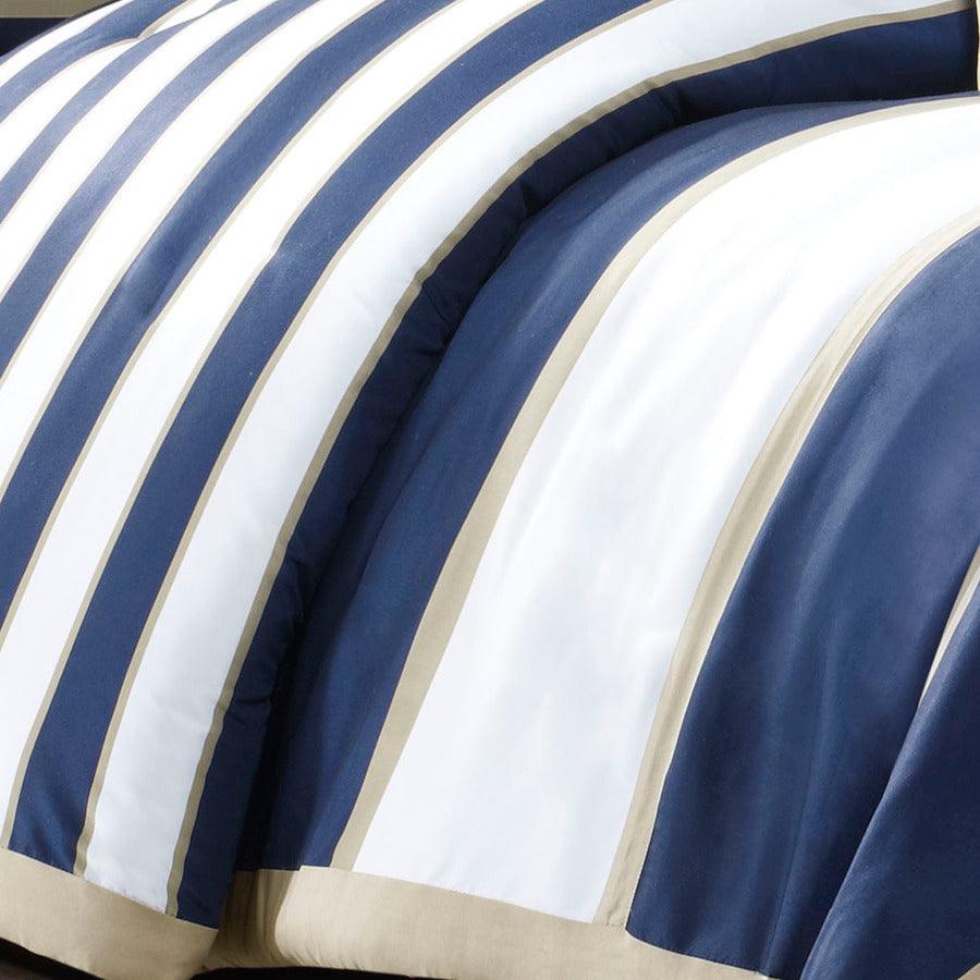 Ashton King/California King Duvet Cover Set Navy Olliix.com