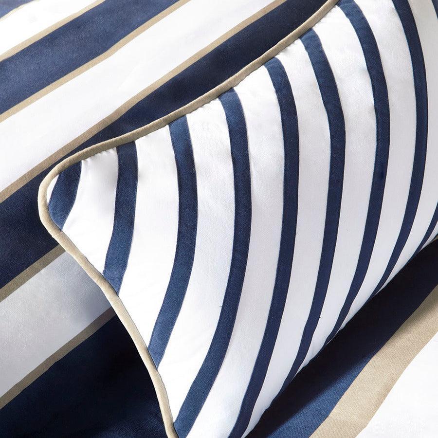 Ashton King/California King Duvet Cover Set Navy Olliix.com