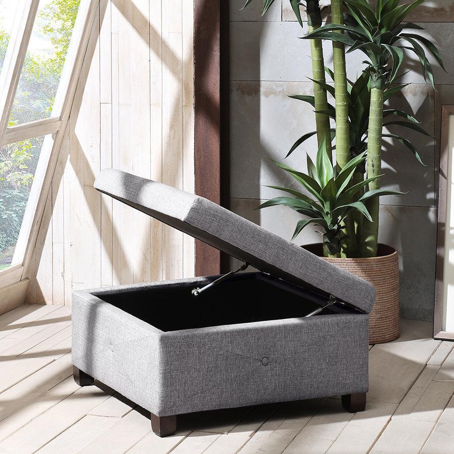 Aspen Ottoman Charcoal Olliix.com