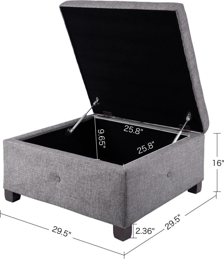 Aspen Ottoman Charcoal Olliix.com