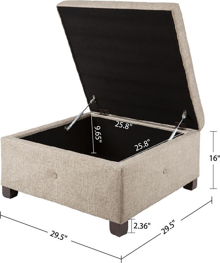 Aspen Ottoman Sand Olliix.com