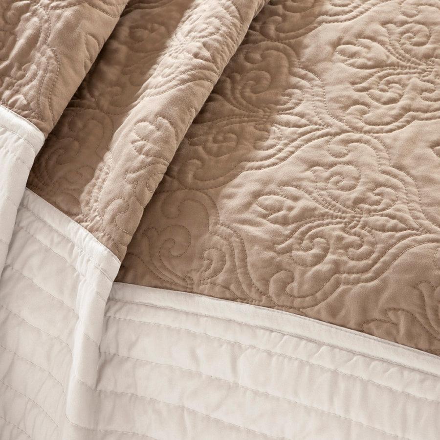 Attingham King/California King 7 Piece Reversible Coverlet Set Beige Olliix.com