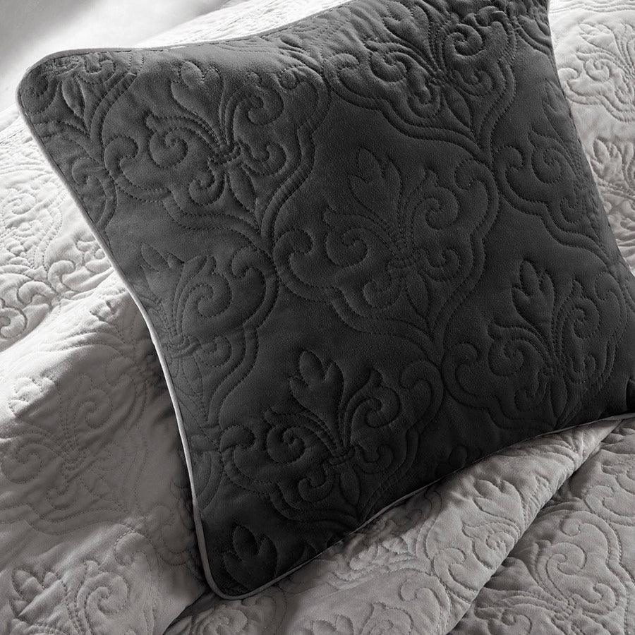 Attingham King/California King 7 Piece Reversible Coverlet Set Black Olliix.com