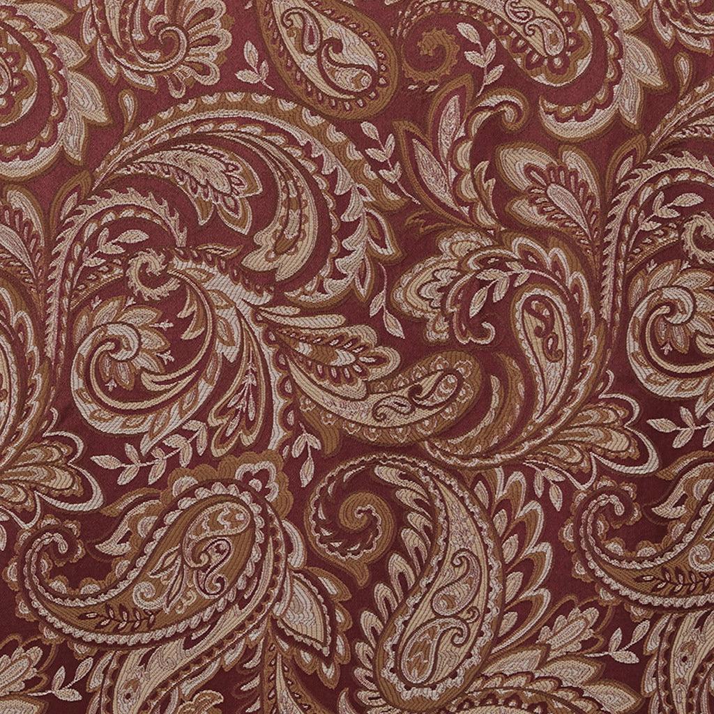 Aubrey 108" Jacquard Panel Pair Burgundy Olliix.com