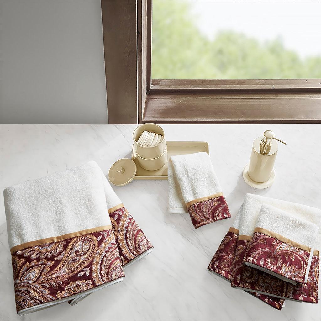 Aubrey Bath Towel Burgundy Olliix.com