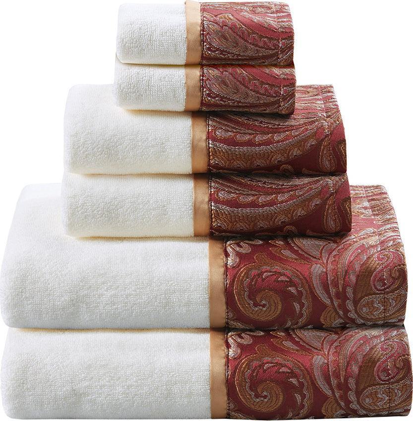 Aubrey Bath Towel Burgundy Olliix.com