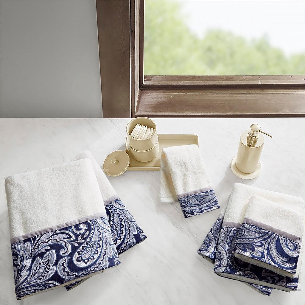 Aubrey Bath Towel Navy Olliix.com