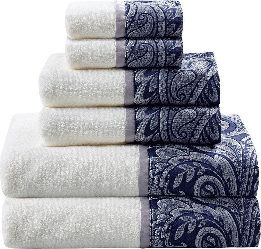 Aubrey Bath Towel Navy Olliix.com