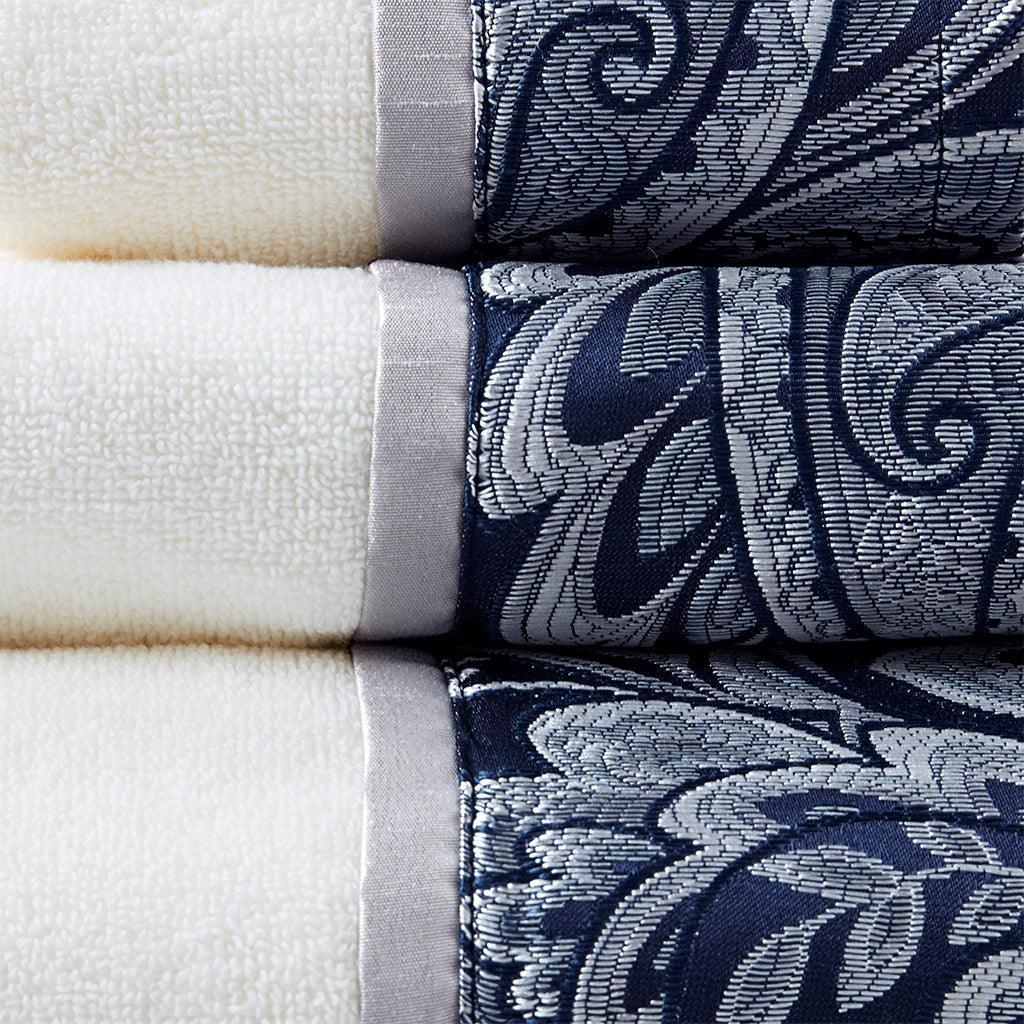 Aubrey Bath Towel Navy Olliix.com