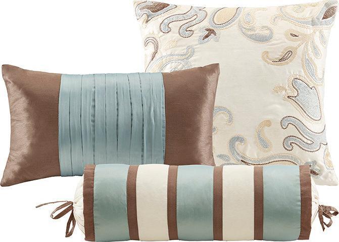 Aubrey Traditional 6 Pc Duvet Cover Set Queen Blue Olliix.com