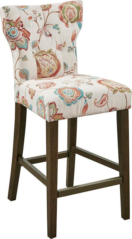 Avila Tufted Back Counter Stool Orange Multi Olliix.com