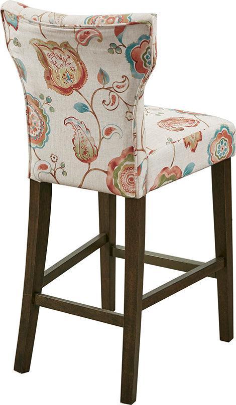 Avila Tufted Back Counter Stool Orange Multi Olliix.com