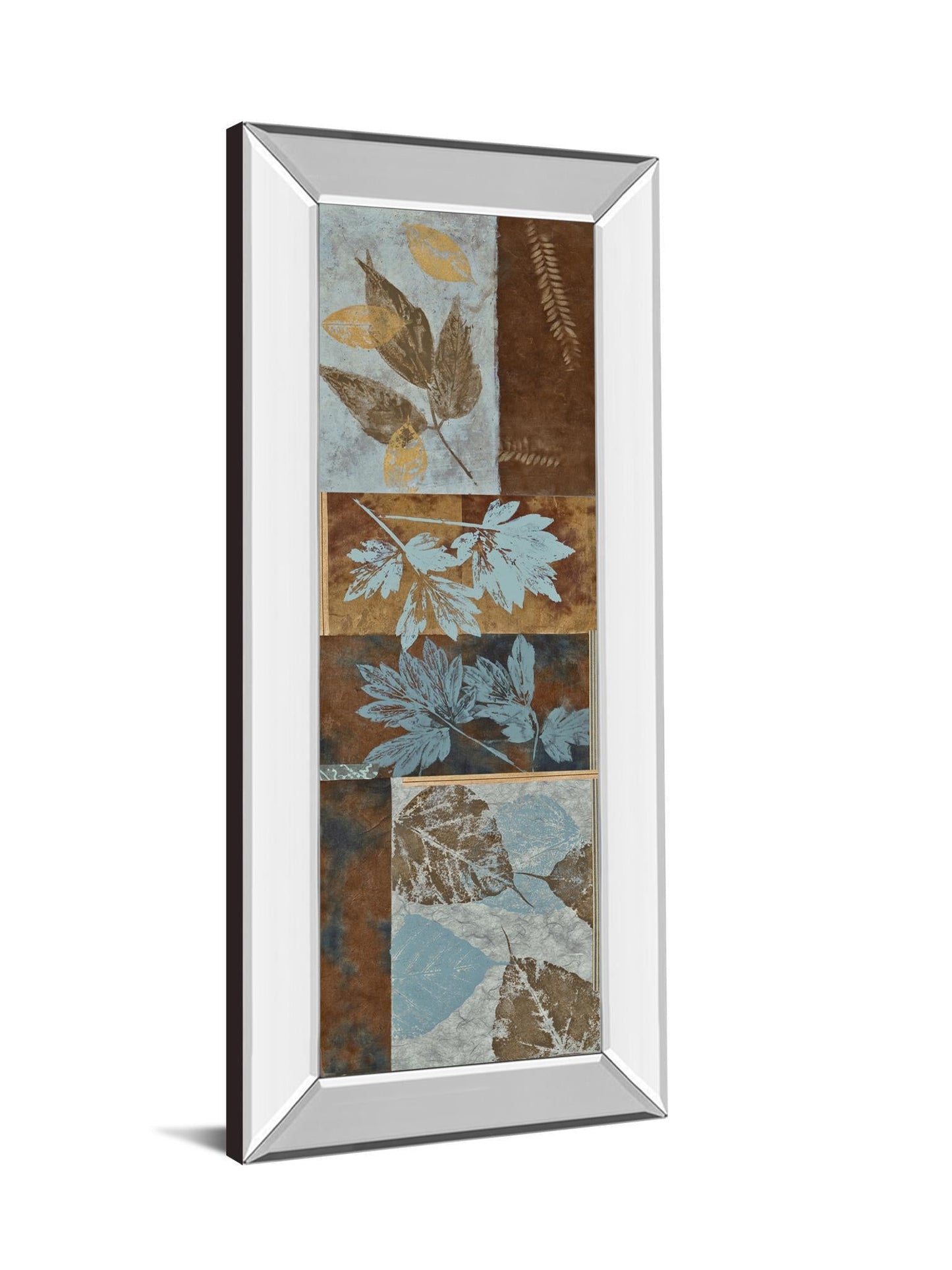 Fusion Panel Il By Jeni Lee - Mirror Framed Print Wall Art - Blue Classy Art