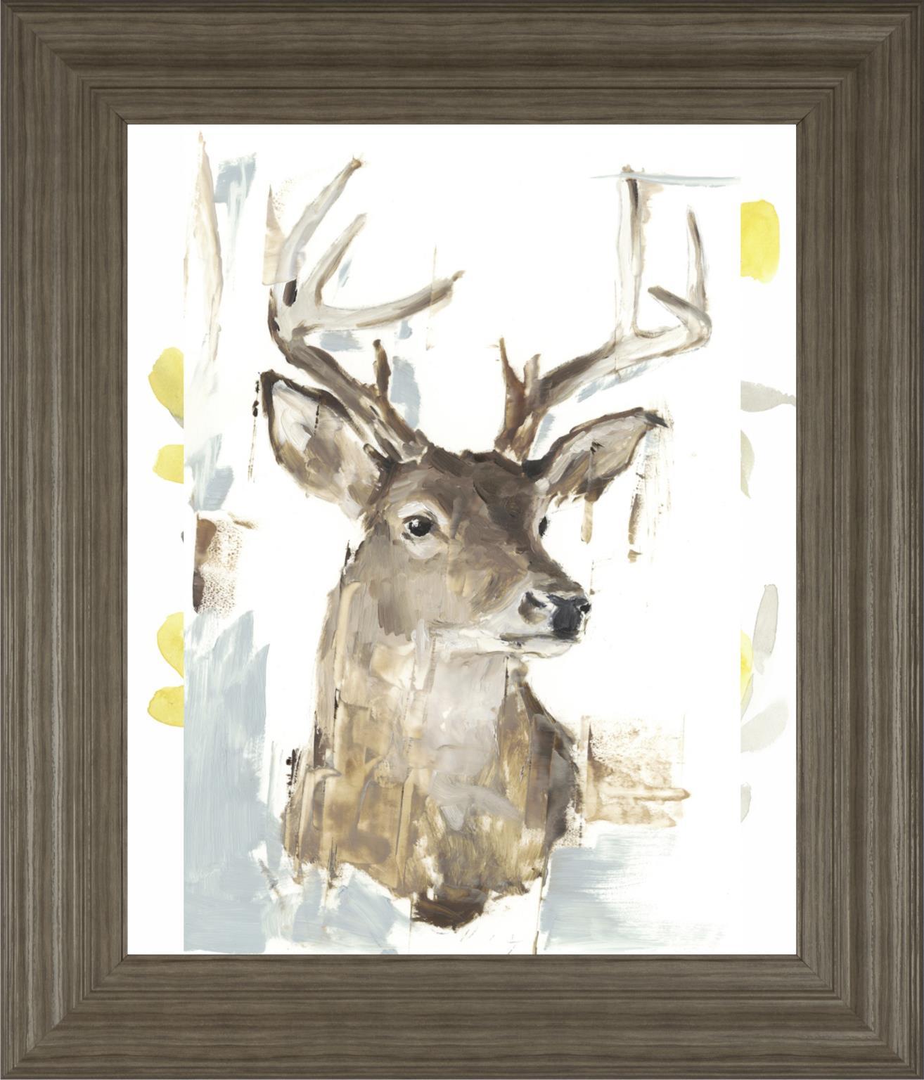 22x26 Modern Deer Mount I By Ethan Harper - Dark Brown Classy Art