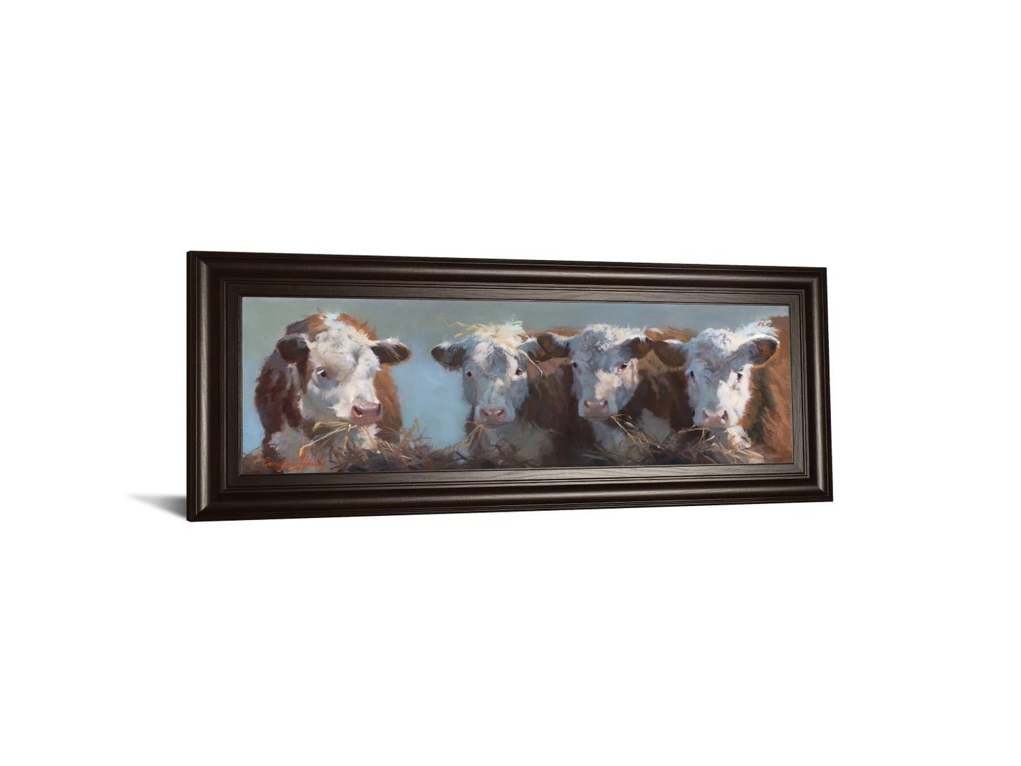 Little Bull & The Babes By Carolyne Hawley - 18 x 42 - White Classy Art