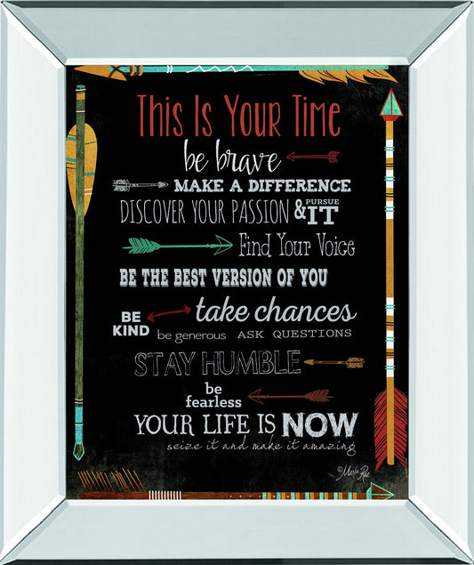 This Is Your Time By Marla Rae - Mirror Framed Print Wall Art - Black Classy Art