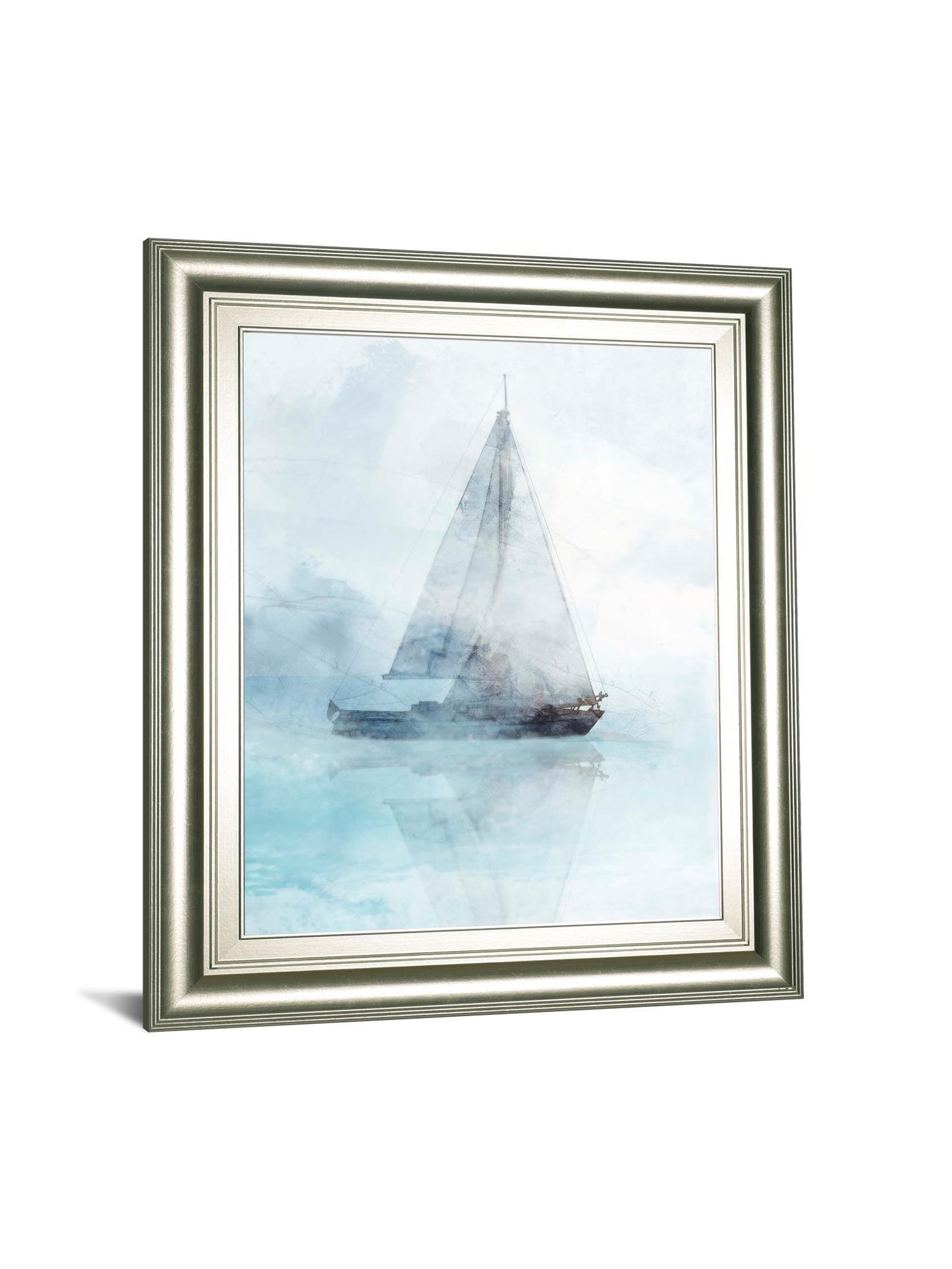 Sailing Boat I By Ken Roko - Framed Print Wall Art - Pearl Silver Classy Art