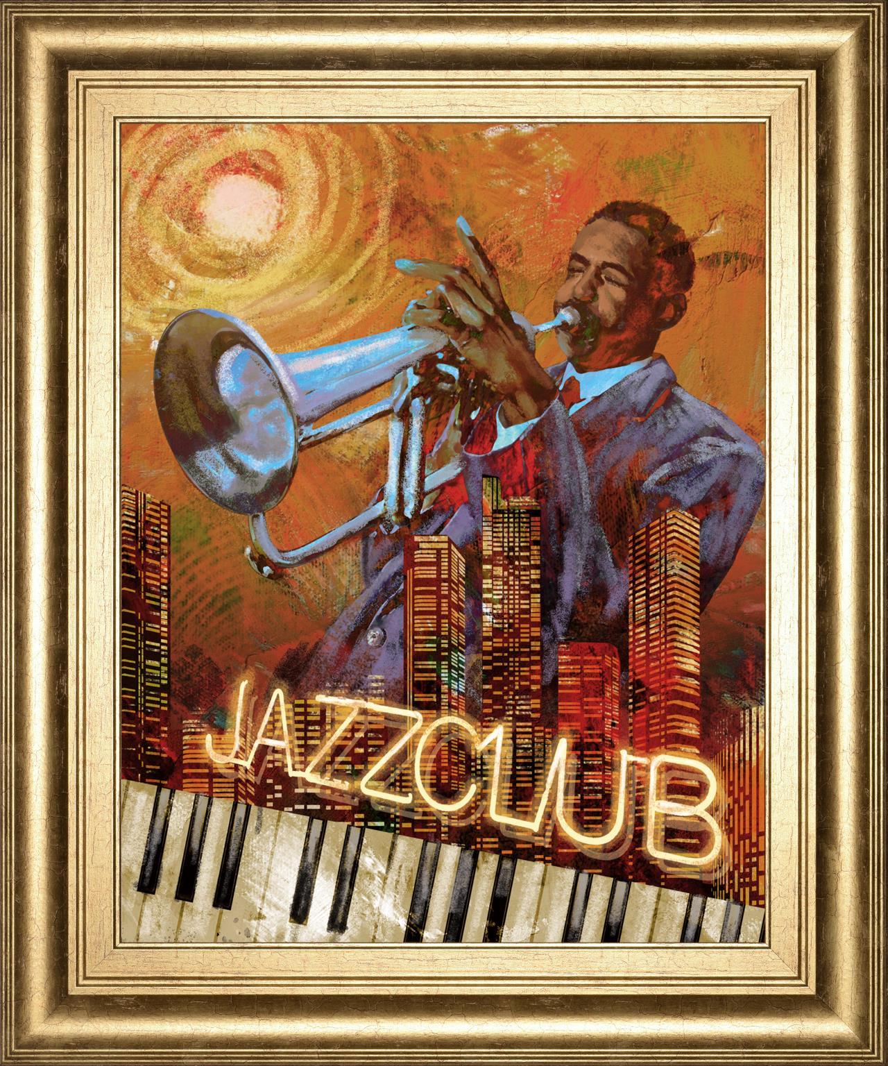 22x26 Jazz Club By Conrad Knutsen - Orange Classy Art