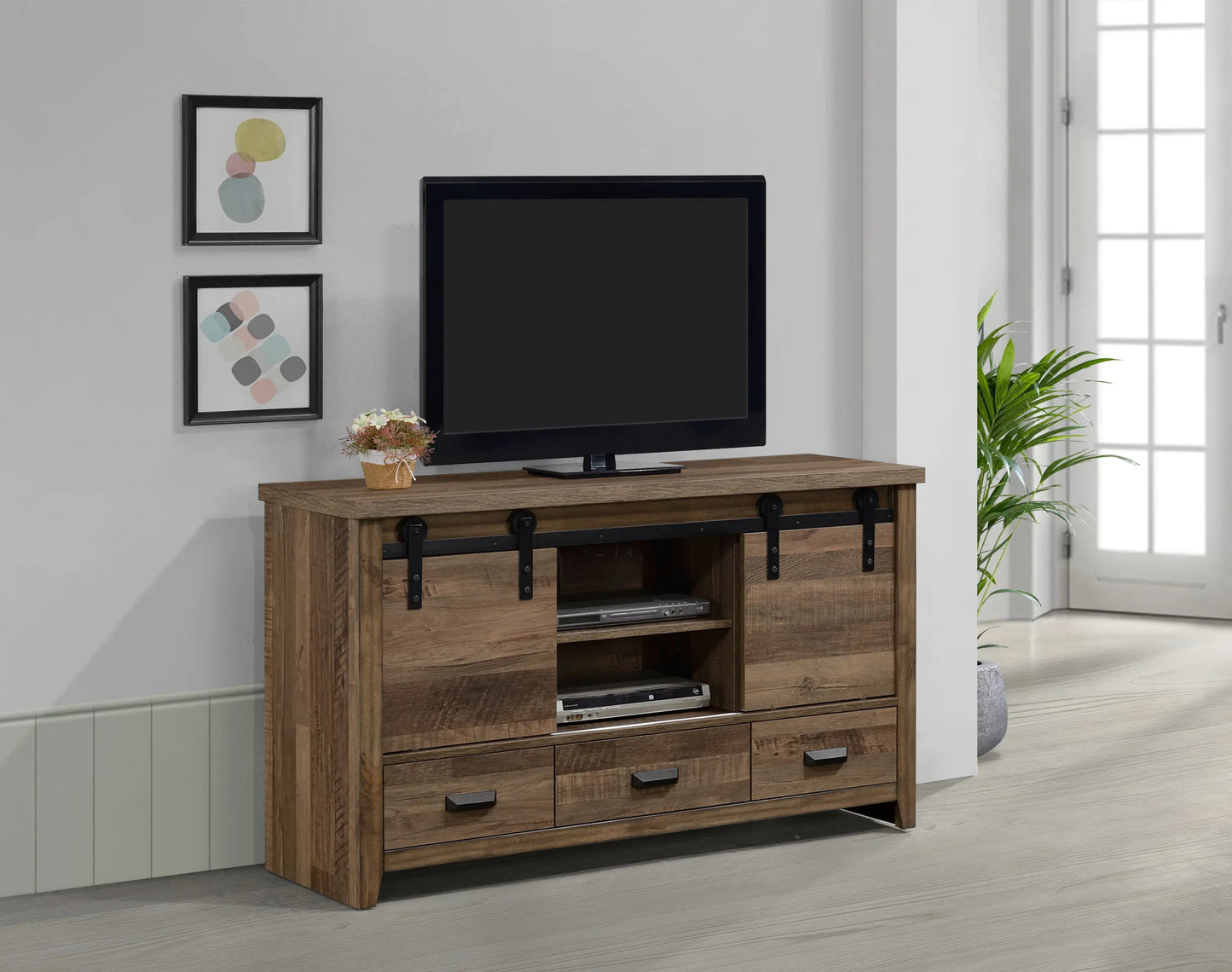 Calhoun Brown 60" TV Stand Crown Mark