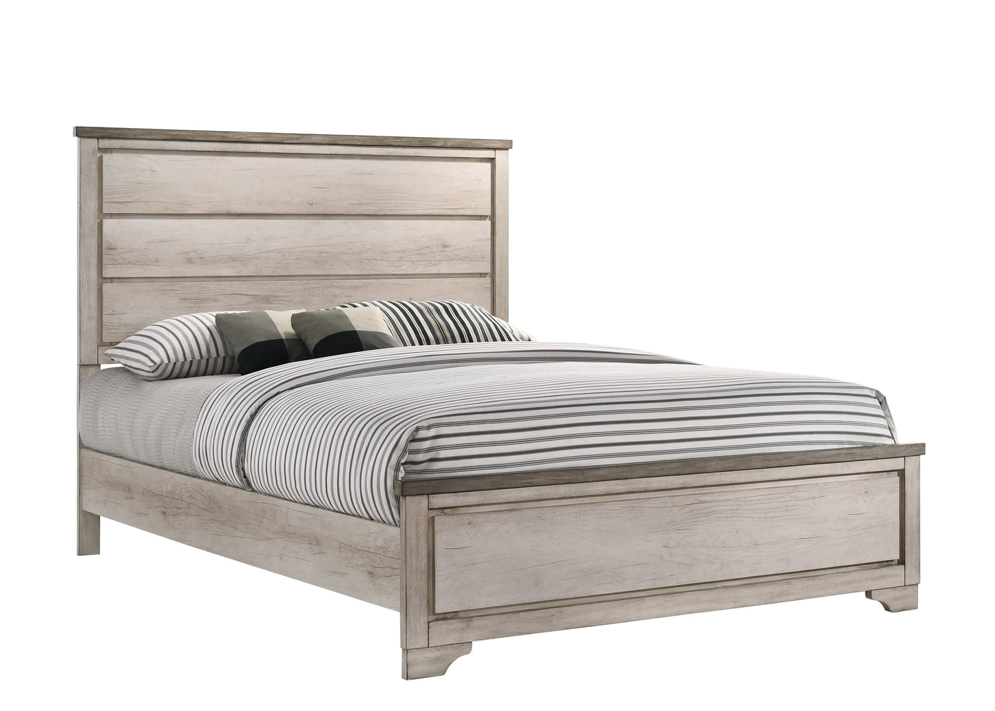 Patterson Driftwood Queen Panel Bed Crown Mark