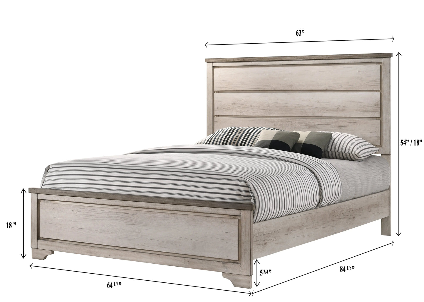 Patterson Driftwood Queen Panel Bed Crown Mark