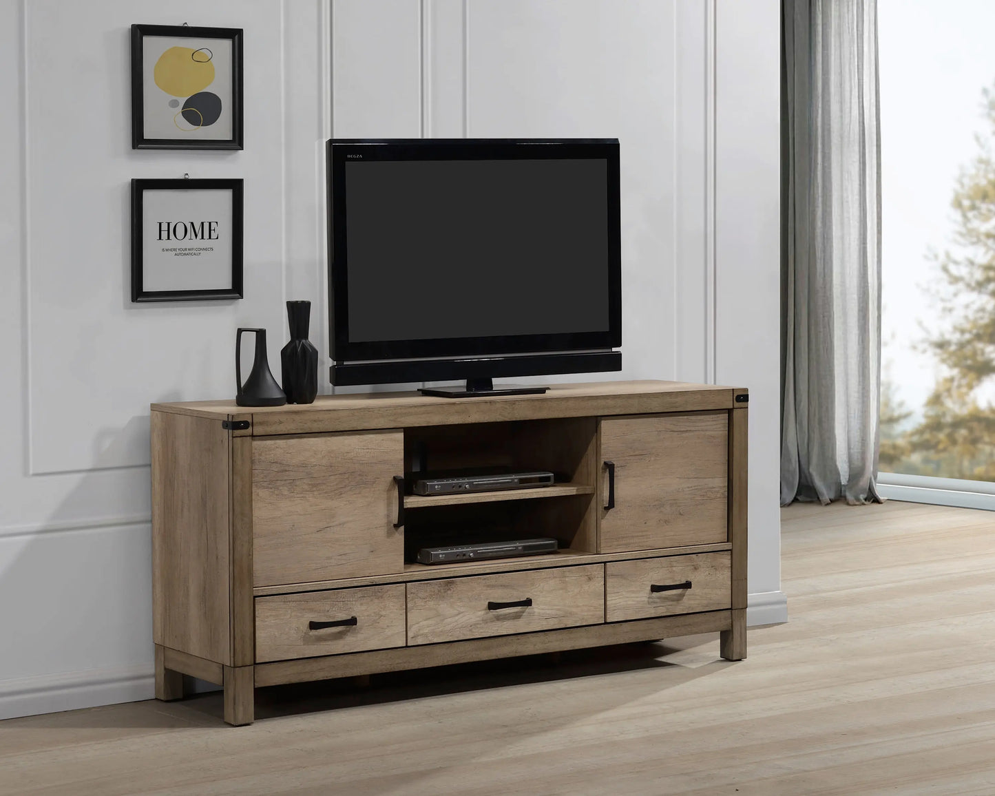 Matteo Light Brown 68" TV Stand Crown Mark